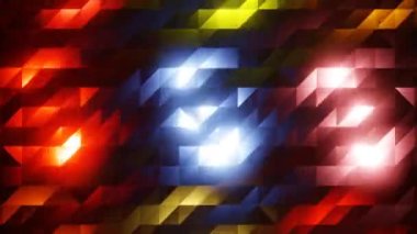 flashing colorful lights embossed 3d motion diamonds background. High quality FullHD footage