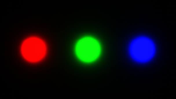 Color Space Rgb Lighting Balls Dark Background High Quality Fullhd — Stockvideo