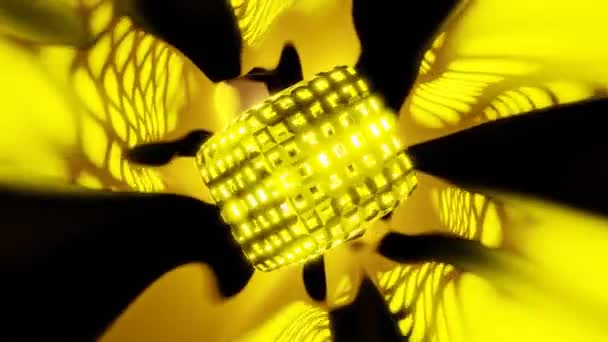 Glow Yellow Golden Cube Shadows Tunnel Loop High Quality Fullhd — 图库视频影像