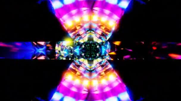 Colorful Cosmic Fractal Tunnel Reflect Lighting Loop High Quality Footage — Stock video