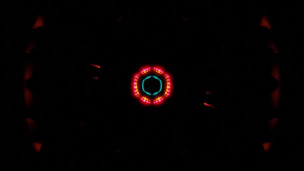Dark Tunnel Circle Colorful Flash Light Loop High Quality Footage — Αρχείο Βίντεο