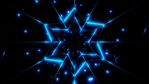 Blue Shiny Fractal Light Particles Loop High Quality Footage — Stock video