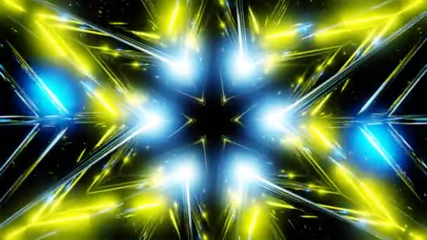 Shining Blue Yellow Motion Fractal Background Loop High Quality Footage — Vídeos de Stock