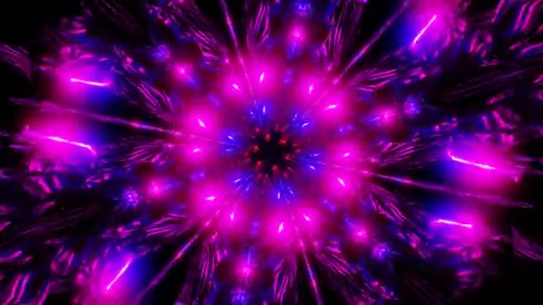 Purple Glowing Space Fractal Abstract Rotating Background High Quality Cfootage — Stock video