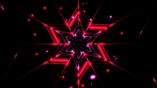 Red Space Fractal Star Visual Music Template Background Loop High — Vídeo de Stock