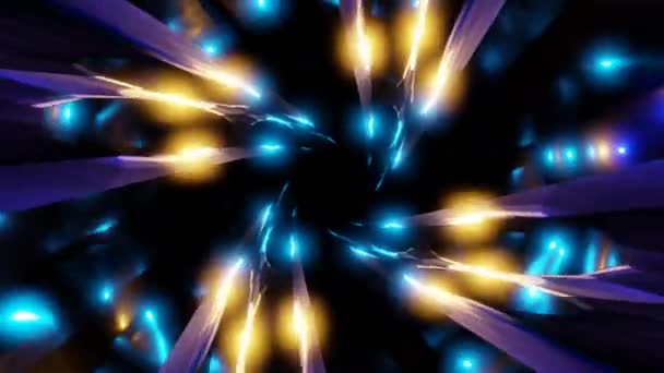 Вращающиеся Спиральные Геометрические Линии Фоновом Режиме Цикла Космического Туннеля Высококачественные — стоковое видео