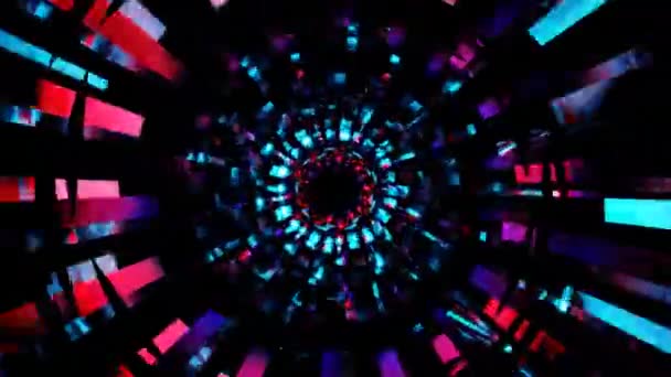 Мерцающий Тунель Отражает Красочный Фон Цикла Высококачественные Кадры — стоковое видео