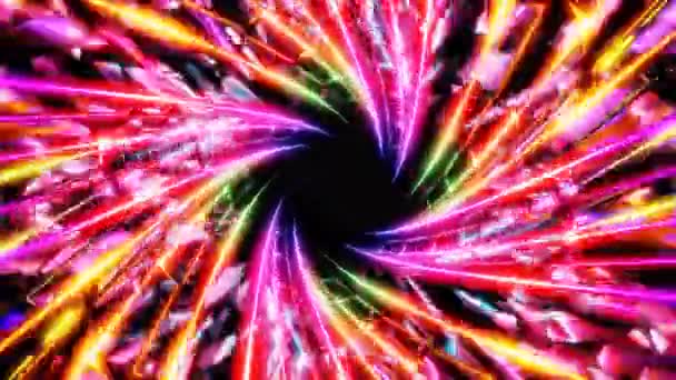 Abstract Background Colorful Sci Spiral Tunnel Music Visualization Loop Footage — Stok video