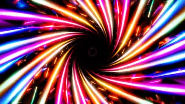 Красочный Спиральный Тоннель Абстрактный Фон Цикла Высококачественные Кадры — стоковое видео