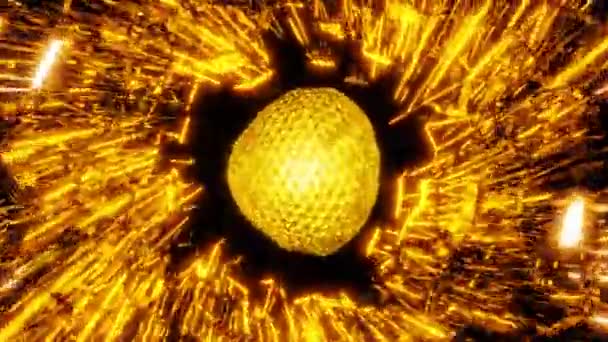 Sphere Golden Radiance Flow Energy Loop High Quality Footage — Stok video