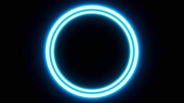 neon pulsing circle sound wave in dark, motion background High quality 4k footage