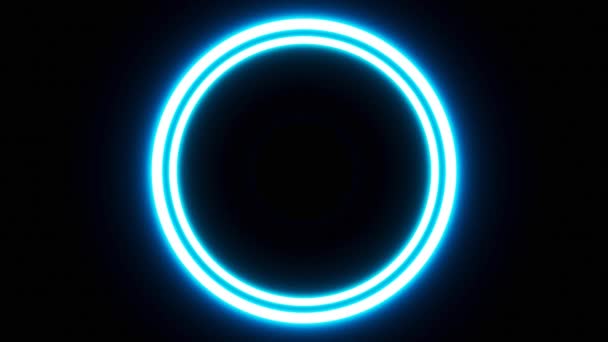 Neon Pulserande Cirkel Ljud Våg Mörk Rörelse Bakgrund Hög Kvalitet — Stockvideo