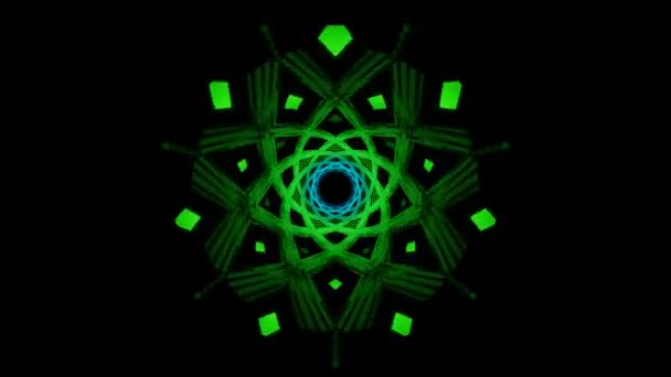 Green Curved Fractal Abstract Background Loop High Quality Footage — Stock video