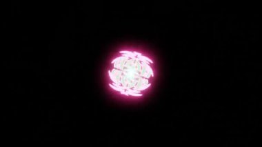 vj loop green purple neon emission light mirror rotation stripes for club background . 4k footage