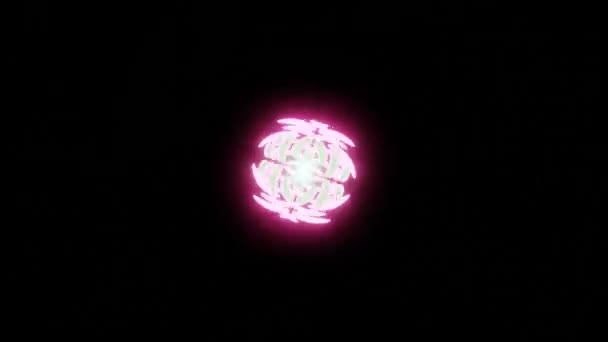 Цикл Зелений Фіолетовий Неонове Випромінювання Світло Дзеркало Обертання Смуг Клубного — стокове відео