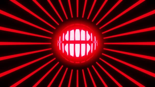 Петля Красный Туннель Челюстью Большими Зубами Движения Фона Высококачественные Кадры — стоковое видео