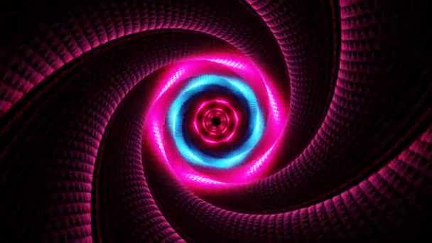 Rotating Spiral Purple Neon Sci Tunnel Live Event Background High — Video