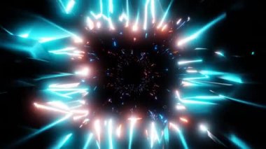 illuminated colorful star shining galactic portal, preview space background. 4k footage