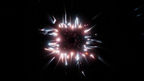 Освещенная Космическая Красочная Звезда Сияющая Галактическим Туннелем Предпросмотр Космического Фона — стоковое видео