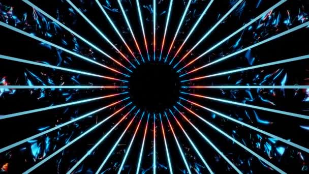 Loop Iluminado Estrela Espacial Viajar Túnel Com Luz Galáxia Espacial — Vídeo de Stock