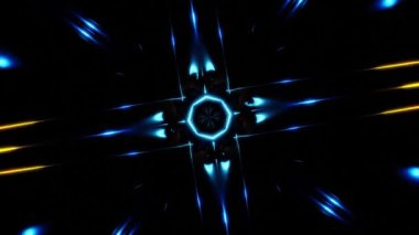 red blue led fractal lighting glow in dark vj loop abstract background. High quality 4k footage