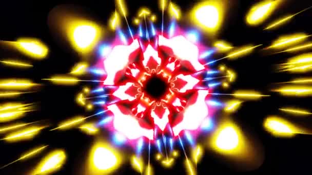 Red Yellow Sci Rotate Space Light Abstract Background Loop High — Video