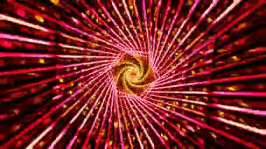 abstract music background high speed travel spiral shining red light tunnel vj loop. High quality 4k footage