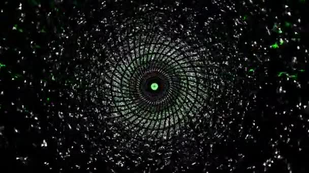 Зеленый Темный Круг Туннеля Абстрактный Фон Визуальный Музыки Абстрактного Фона — стоковое видео