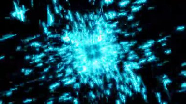 vj döngüsü mavi titreşen ışık parçacıkları soyut arkaplan. Yüksek kalite 4k görüntü