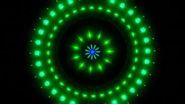 Мерехтливе Світло Зелене Коло Музичний Абстрактний Фон Цикл Високоякісні Кадри — стокове відео