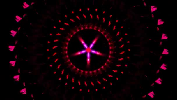 Фиолетово Красный Вращающийся Танцевальный Circle Loop Мероприятия Фестиваля Подсветкой — стоковое видео
