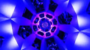 Mavi titreşimli bilim kurgu tünel soyut arka plan 3d vj döngüsü. Yüksek kalite 4k görüntü