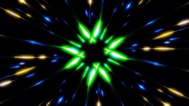 Uzay tüneli soyut dönüş arkaplanındaki vj loop bilim-kurgu müzik neon ışınları. Yüksek kalite 4k görüntü