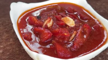 Kırmızı biber turşusu yakın plan. Yüksek kalite 4k görüntü