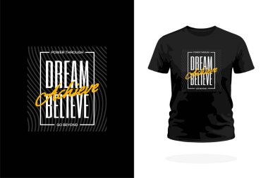 Dream Believe Achieve Motivational Quote T-Shirt Design clipart