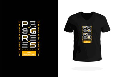 Kişisel gelişim, motivasyon ve büyüme zihniyeti için ilham verici bir slogan değil, Gelişim gösteren minimalist t-shirt tasarımı.