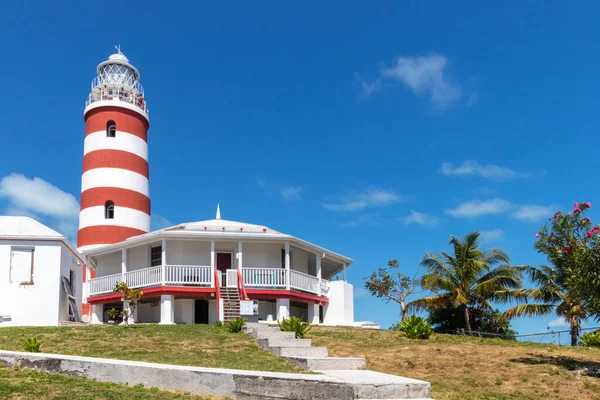 stock image Hope Town, Elbow Cay, Bahamas - May 8, 2023: Elbow Reef Lighthouse in the Abacos has been recently restored and is open to the public.