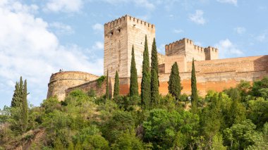 Alcazaba 'nın Granada, İspanya' daki manzarası