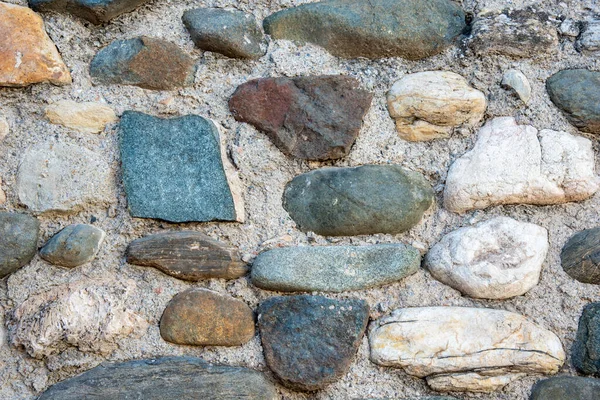 Detail Kamenů Zelenými Tóny Staré Zdi — Stock fotografie