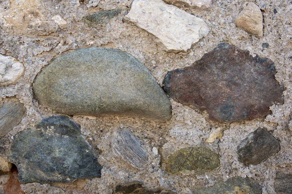 Eski Bir Duvarda Yeşil Tonları Olan Taşların Ayrıntıları — Stok fotoğraf