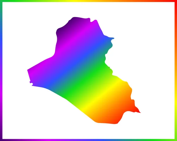 Mapa Gradiente Color Arco Iris País Irak Aislado Sobre Fondo — Vector de stock