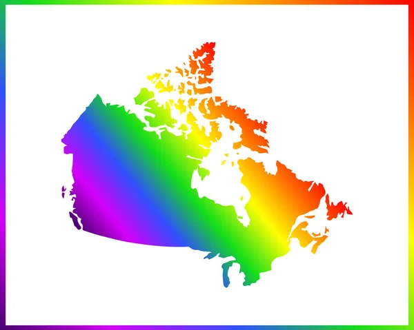 Радужная Цветная Градиентная Карта Страны Канады Изолирована Белом Фоне Векторная — стоковый вектор