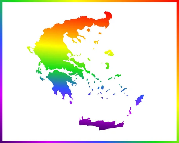 白色背景下孤立的希腊国彩虹色梯度图 矢量图解 — 图库矢量图片