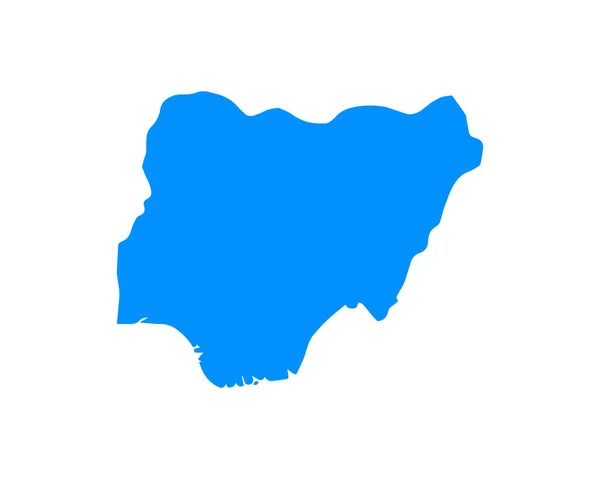 Blaues Kartendesign Auf Land Nigeria Isoliert Auf Weißem Hintergrund Vektorillustration — Stockvektor