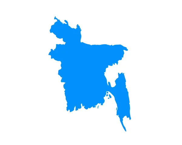 Blaues Kartendesign Auf Land Bangladesch Isoliert Auf Weißem Hintergrund Vektorillustration — Stockvektor