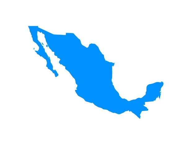 Desenho Mapa Cor Azul País México Isolado Sobre Fundo Branco — Vetor de Stock