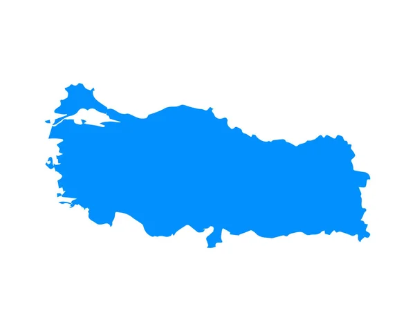Blaues Kartendesign Auf Land Türkei Isoliert Auf Weißem Hintergrund Vektorillustration — Stockvektor