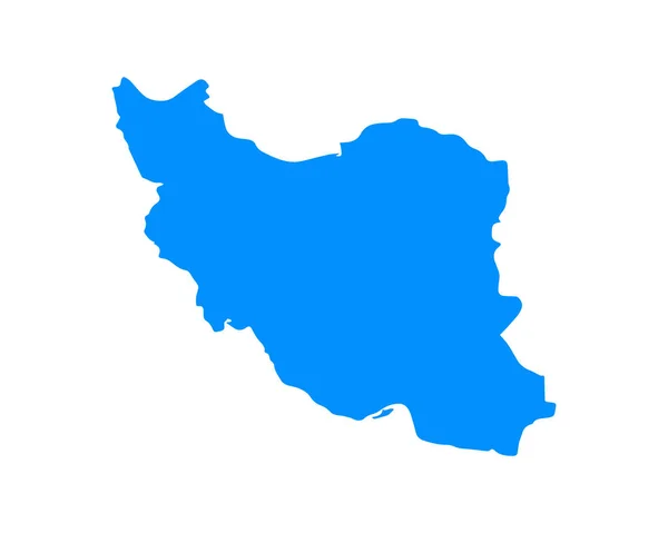 Blue Coloured Map Design Country Iran Isolated White Background Vector — Vetor de Stock