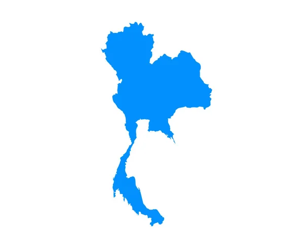 Blue Coloured Map Design Country Thailand Isolated White Background Vector — Vetor de Stock