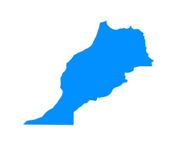 Blue coloured map design on country Morocco isolated on white background - vector illustration